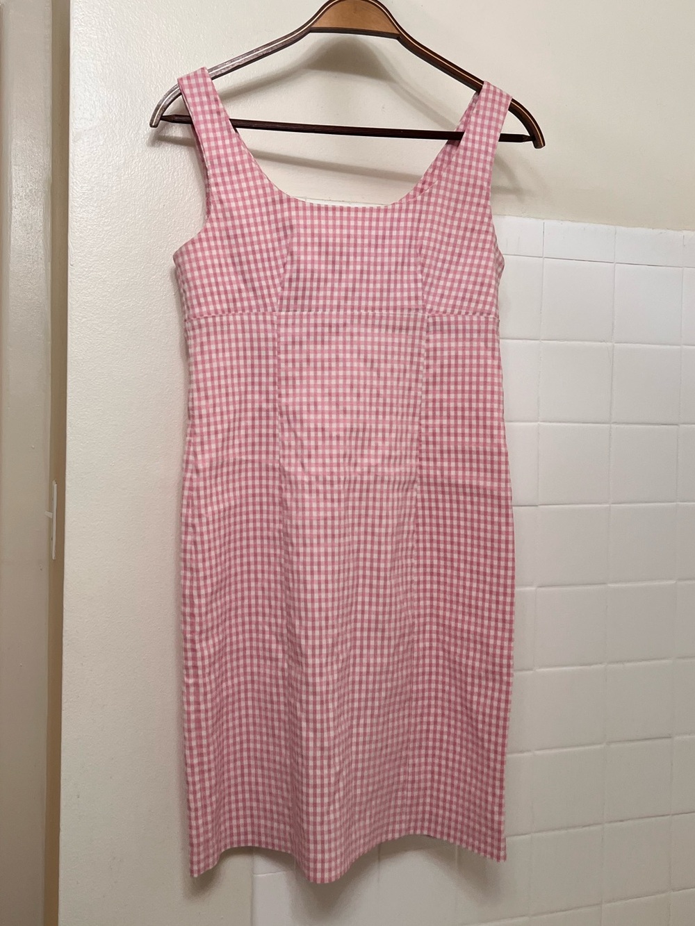 Vintage 90’s Smart Set pink & white gingham midi dress in XS/S.